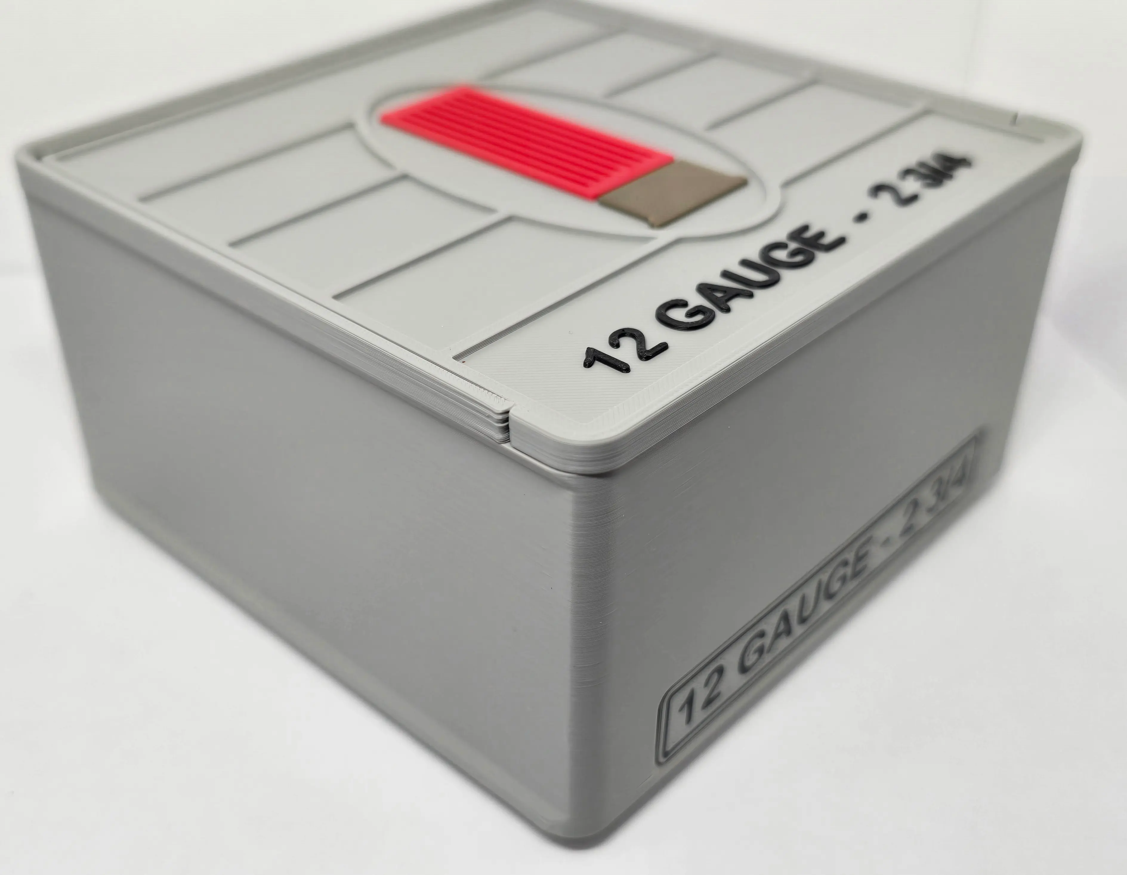 12 Gauge 25 round ForgeBox with grey body and black text