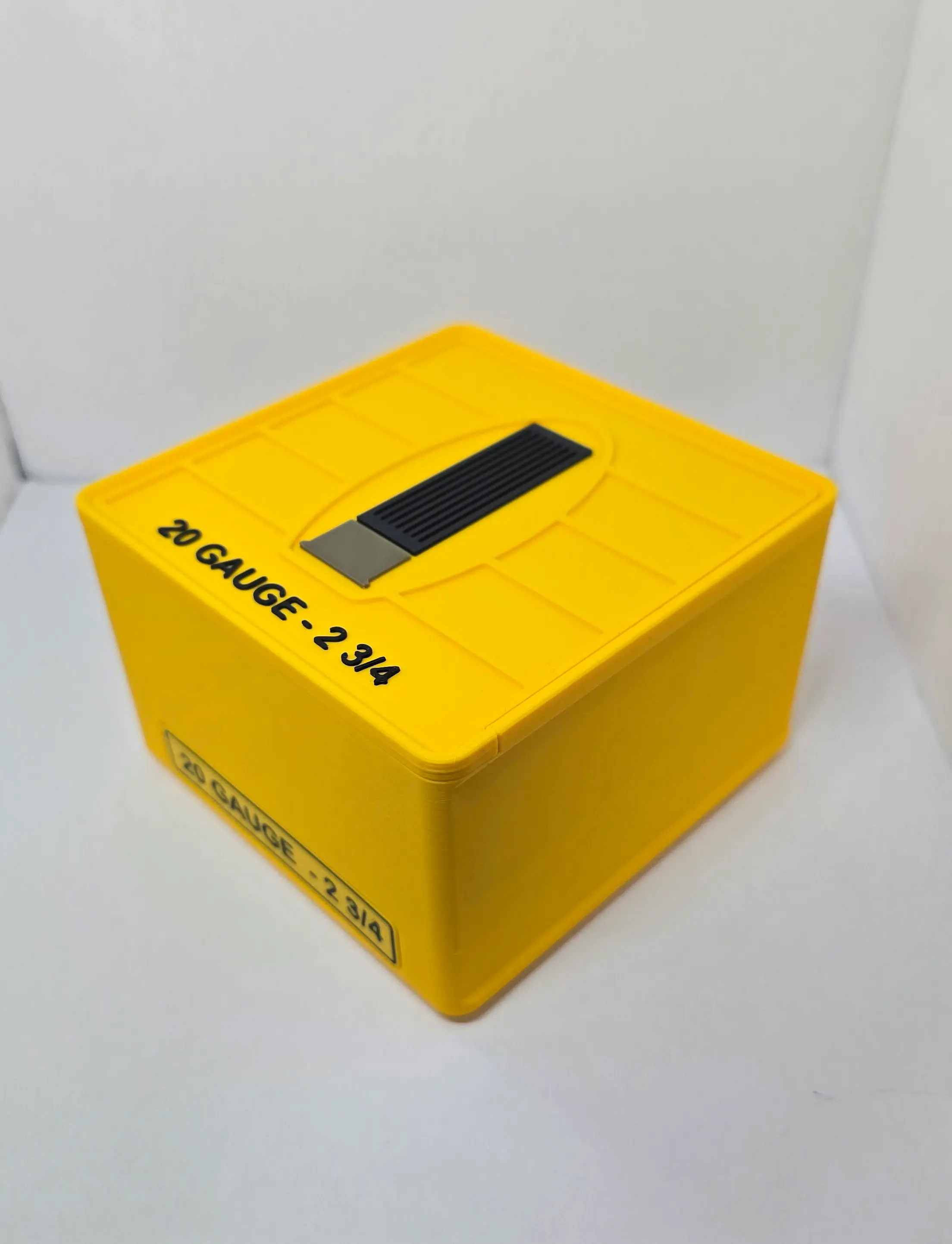 Angled front view of Yellow and Black 20 Gauge ForgeBox