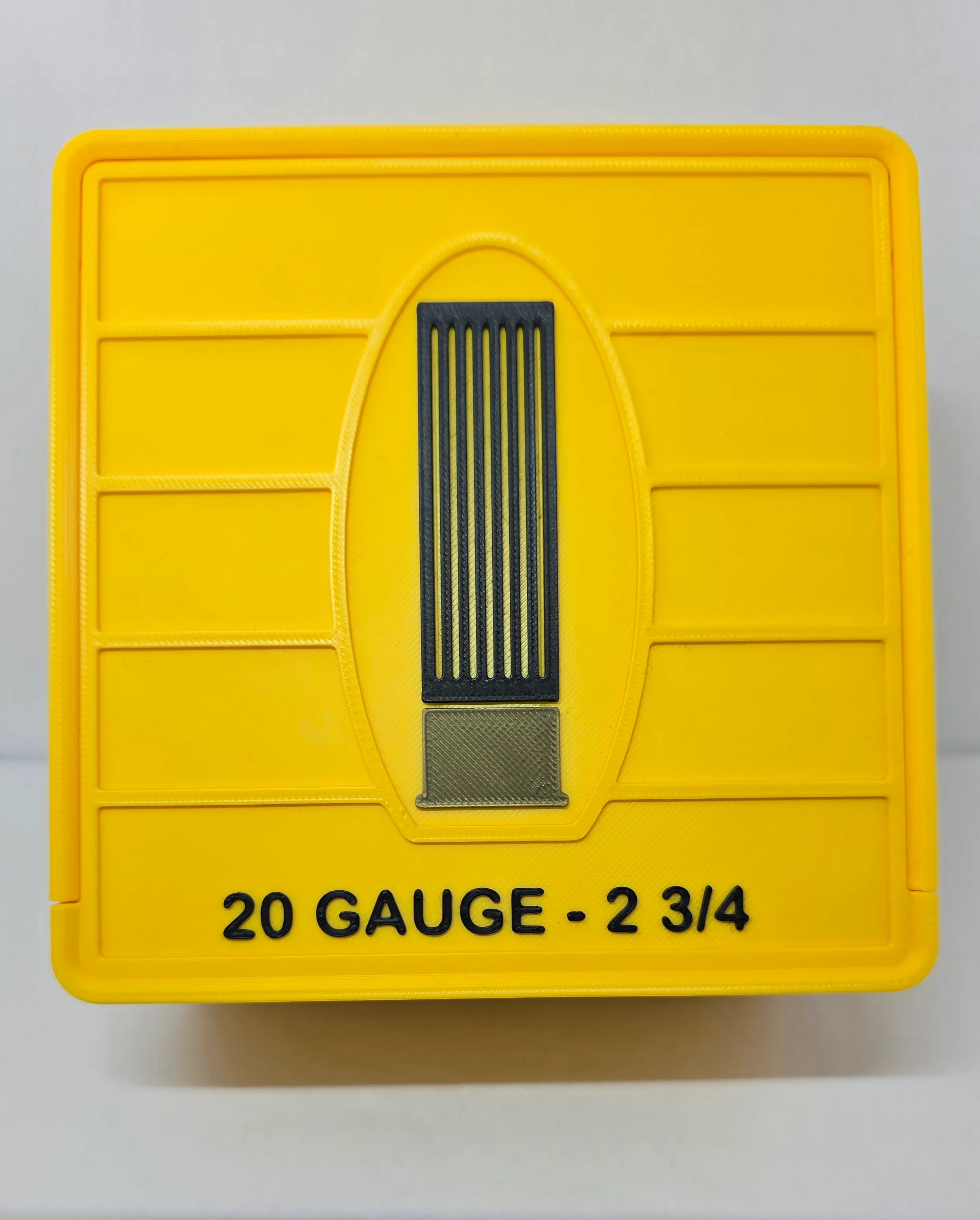 Top-down view of Yellow 20 Gauge ForgeBox lid