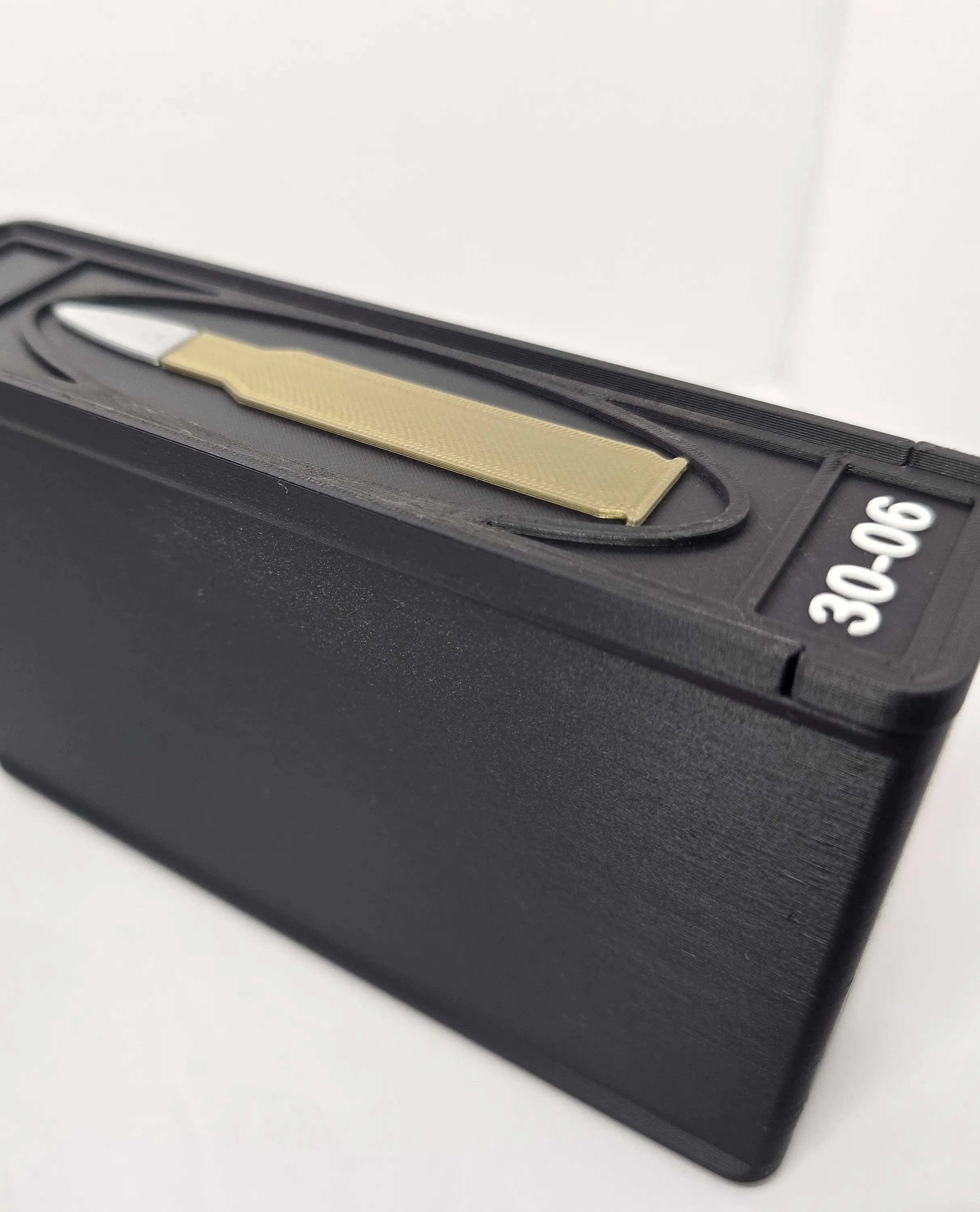 Close-up lid and rifle accent detail of Black 30-06 ForgeBox