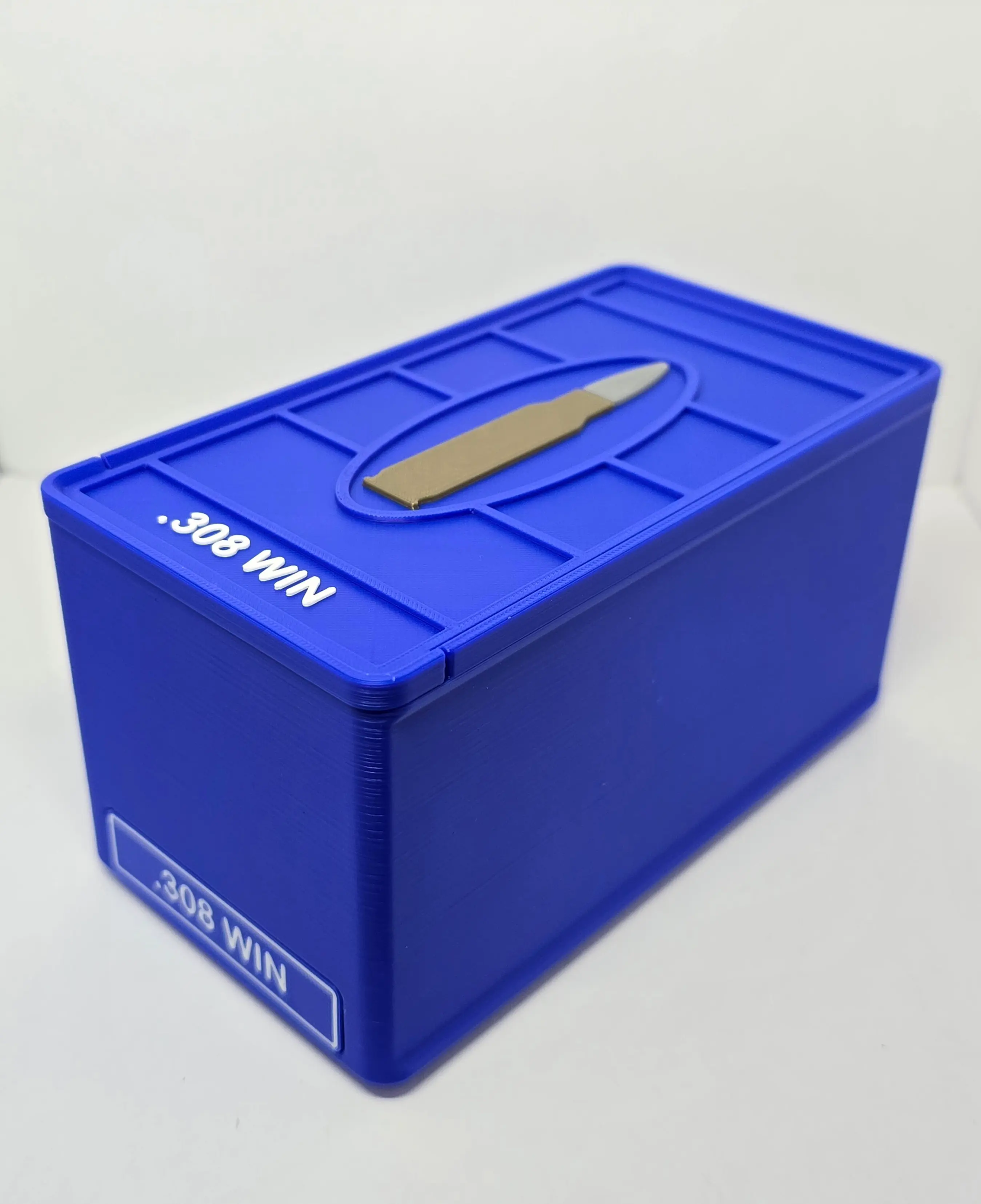 Angled front view of Blue .308 WIN ForgeBox