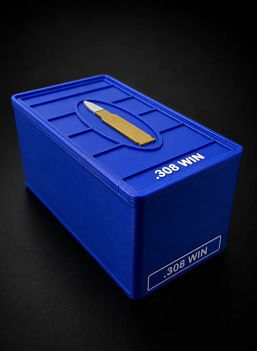 Blue and white .308 Winchester ForgeBox finished build