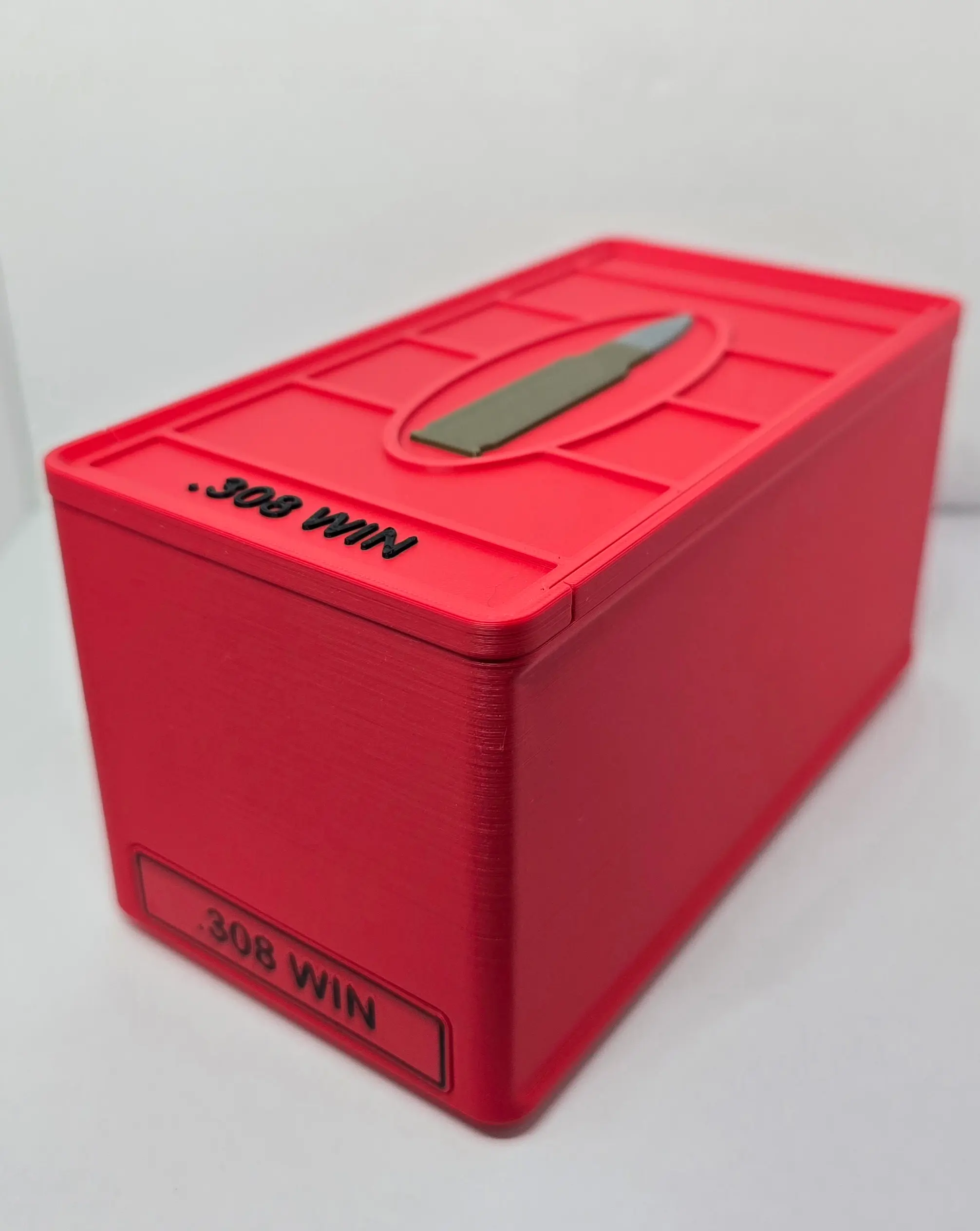 Front angled view of custom Scarlet Red .308 Winchester ForgeBox
