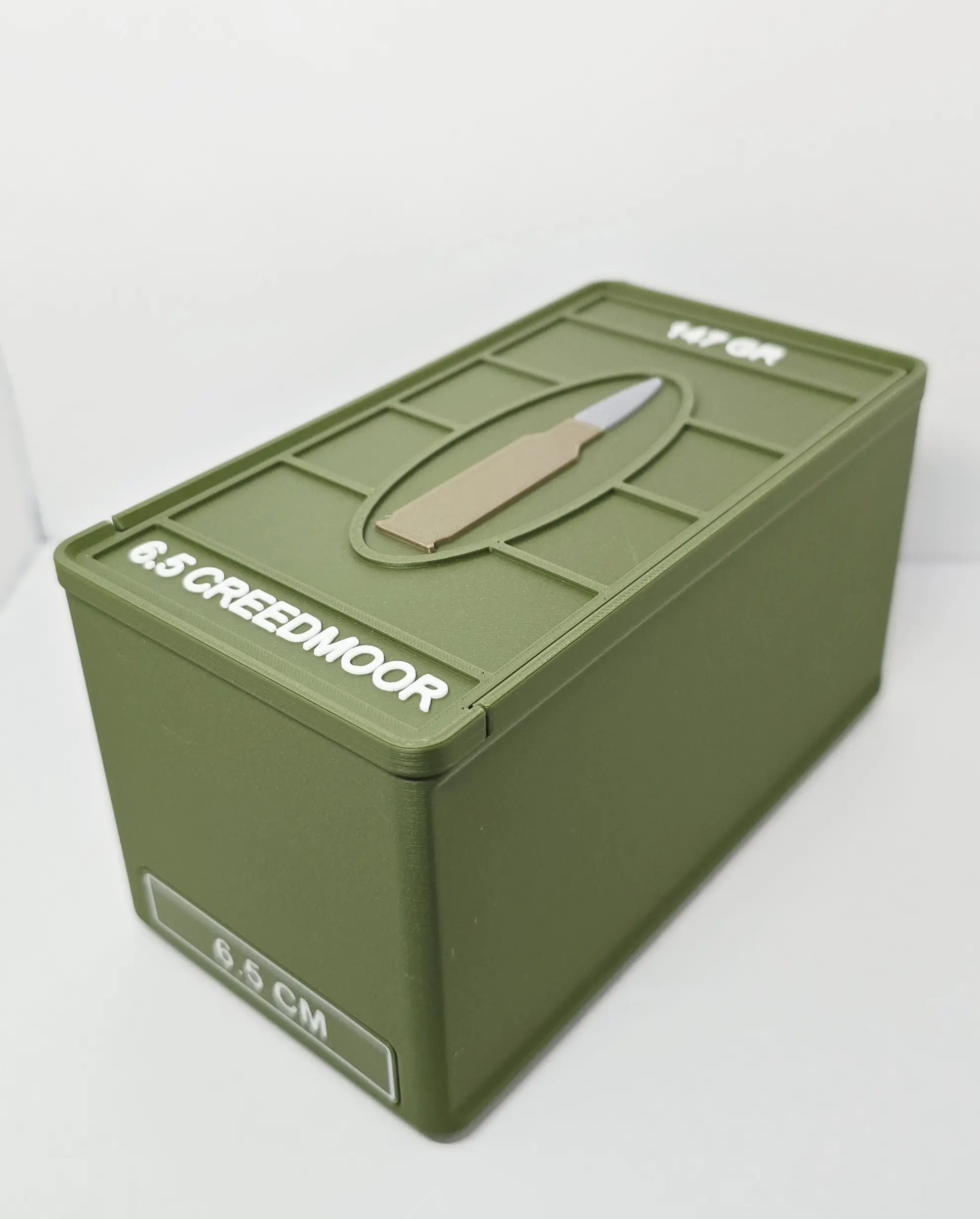 Opposite angled view of custom Dark Green 6.5 Creedmoor ForgeBox