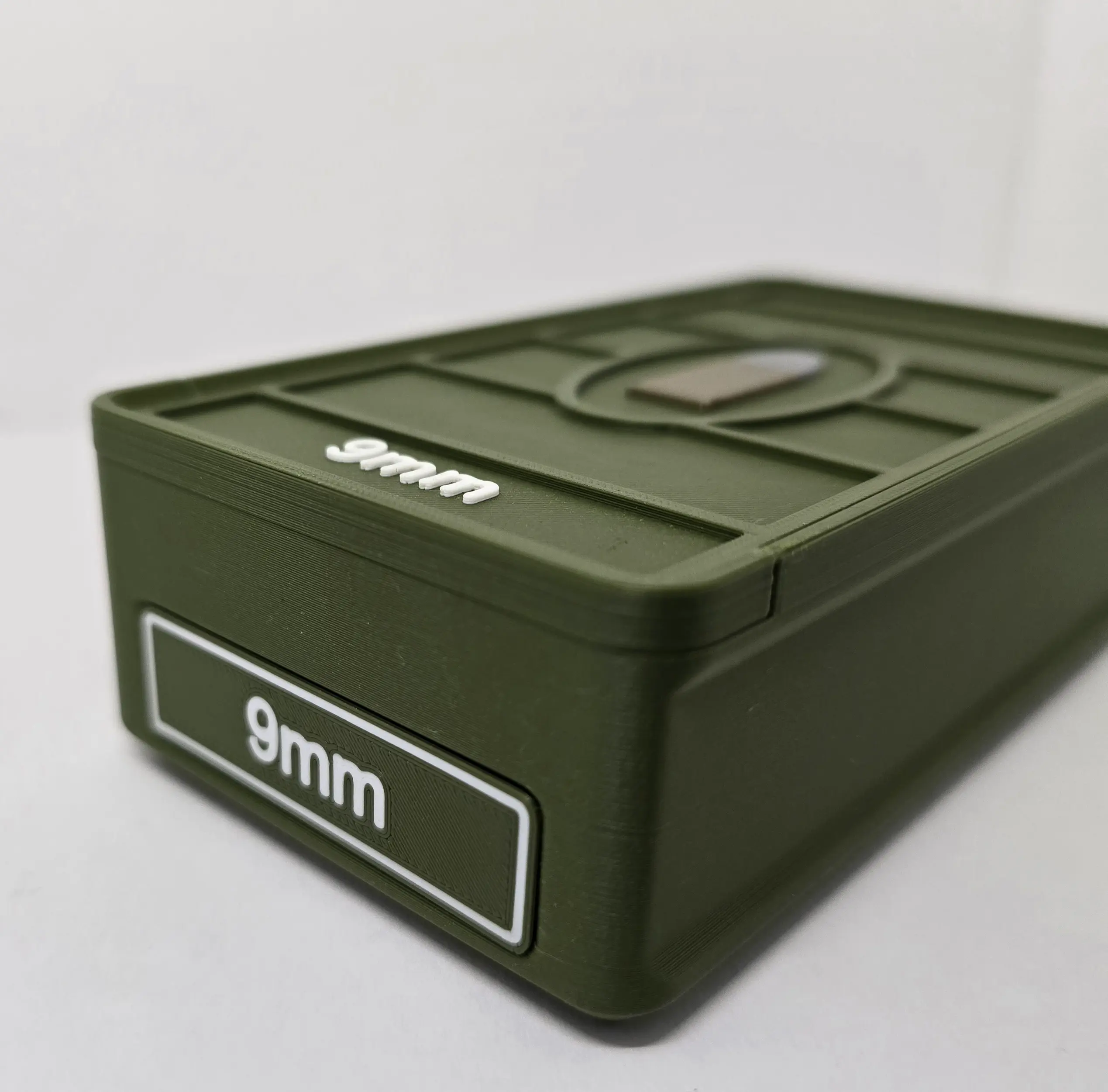 Angled front view of 9mm Dark Green ForgeBox